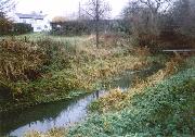 The canal at Lower Hartshay has a little water in it - The Gate Inn is the white building in the background.