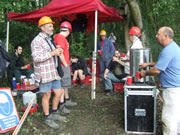 Of course, no work site is complete without tea breaks!!